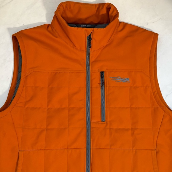 Sitka Gear Men’s Large Grindstone Work Vest Orange Full Zip Outdoor Hiking - Picture 3 of 6